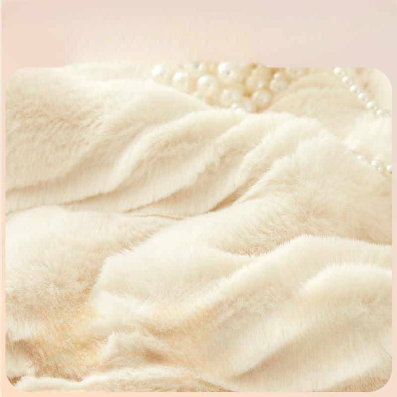 Bunny Cashmere Winter Plush Sofa Cushion Thickened Cushion Simple Modern Full Covered Cloth