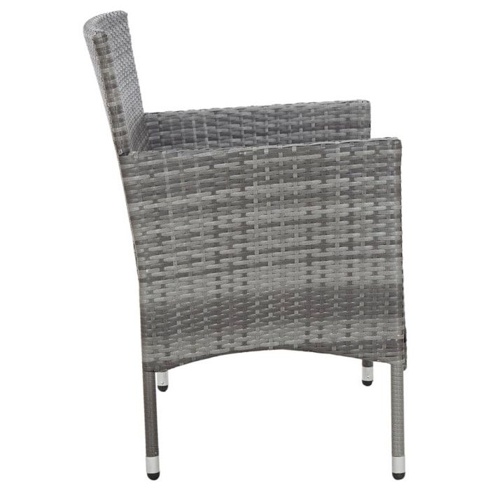 Salon de jardin confortable 4 pièces - Gris - 103 x 58 x 81 cm