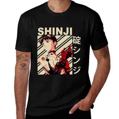 Shinji Ikari - Vintage Kunst T-Shirt Herren T-Shirt niedliche Kleidung Jungen Tierdruck Grafiken Herren T-Shirt