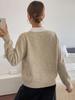 European & American Autumn Neutral Style Casual Diamond Jacquard Lapel Sweater for Women