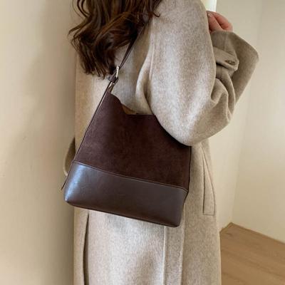 Sac à bandoulière pour femme de grande capacité, Sac à bandoulière simple épaule, Sac seau à la mode, Sac cabas pour les trajets quotidiens