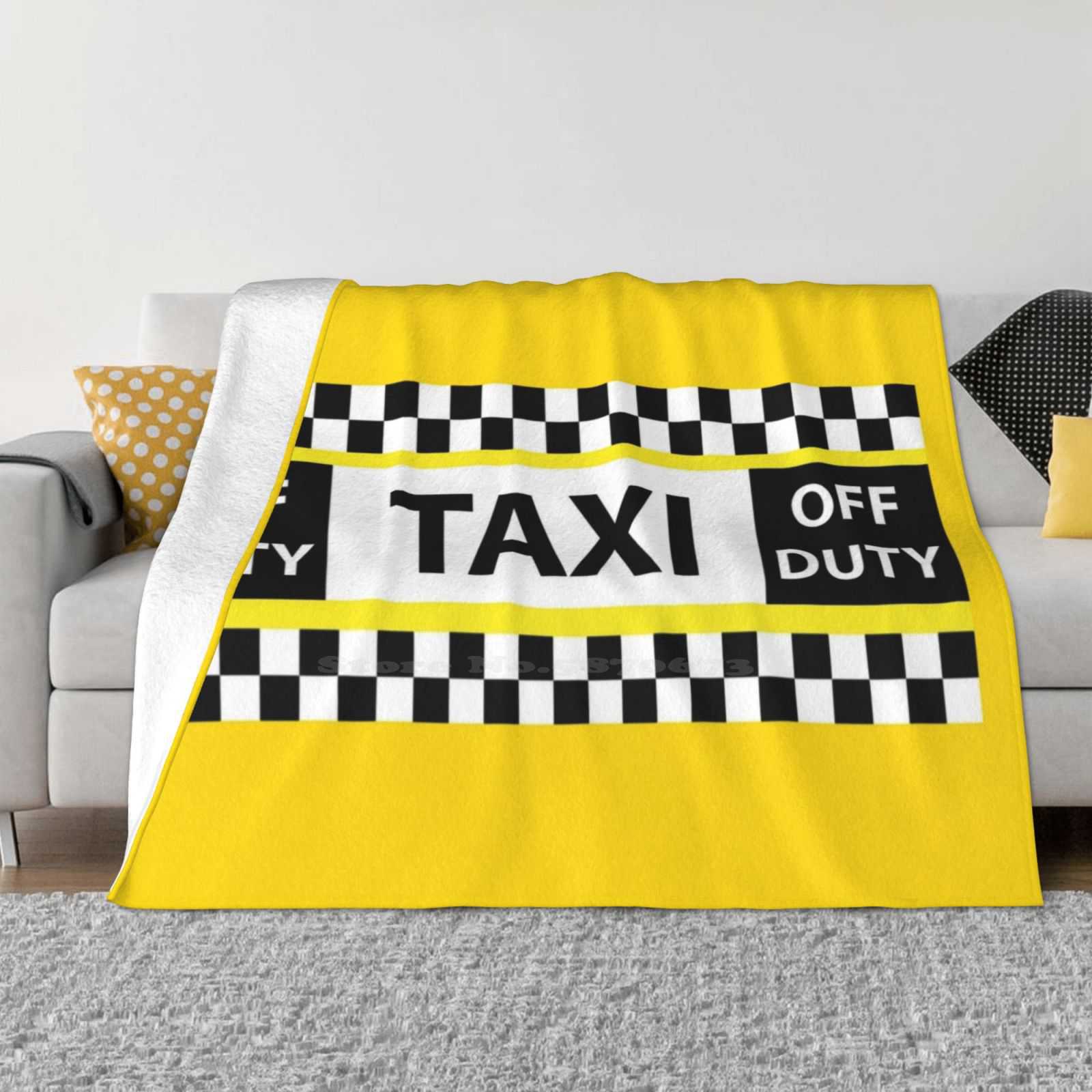 Желтое такси Нью-Йорка Не на службе Новая продажа Индивидуальная печать Фланелевое мягкое одеяло Желтые такси Нью-Йорка Не на службе Иконические такси 30x40in