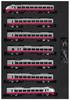 Greenmax N Gauge 50552 E653 Series Fresh Black No Motor Hitachi, Underfloor, Red, 7-car Set,