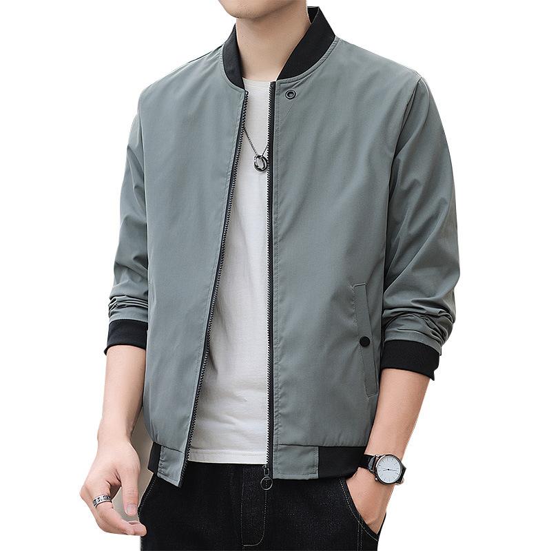 Spring and Autumn New Jacket Men's Solid Color Stand Collar Korean Version of Casual Loose Jacket Men's Jacket Trend