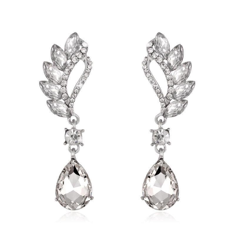 Cercei Duowei Retro Lungi cu Cristal Verde în Formă de Picătură de Apă - Bijuterii Elegante