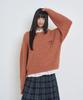 LMR Hairy Heart Embroidered Pullover Knit Red