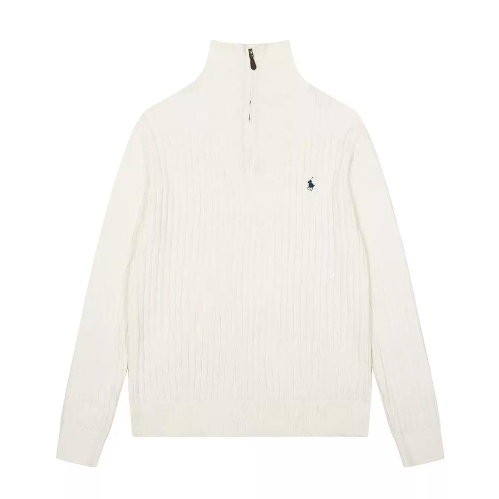 Long Sleeves Sweater Jacket Korean Embroidery Pullover Knitting Fashion Half Zipper Knitted Tops