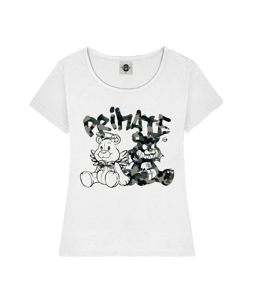 PRIMATE Camo Demie Women'S U-Neck Slim Fit Short Sleeve T-Shirt 5 Colors