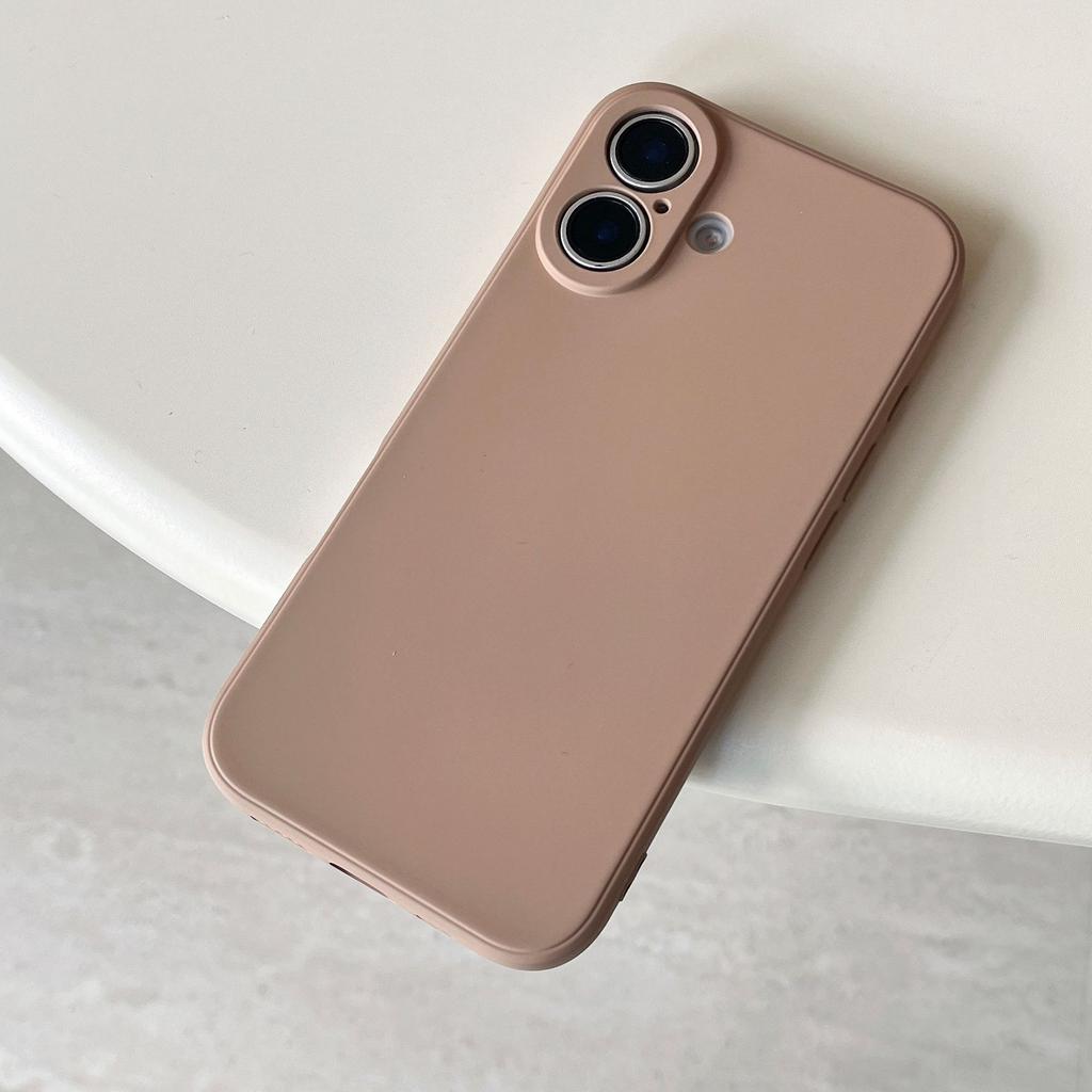 For IPhone 17 ProMax Phone Case 15pro Liquid Silicone for Apple 16E Built-in Velvet 14 Spray Paint 13