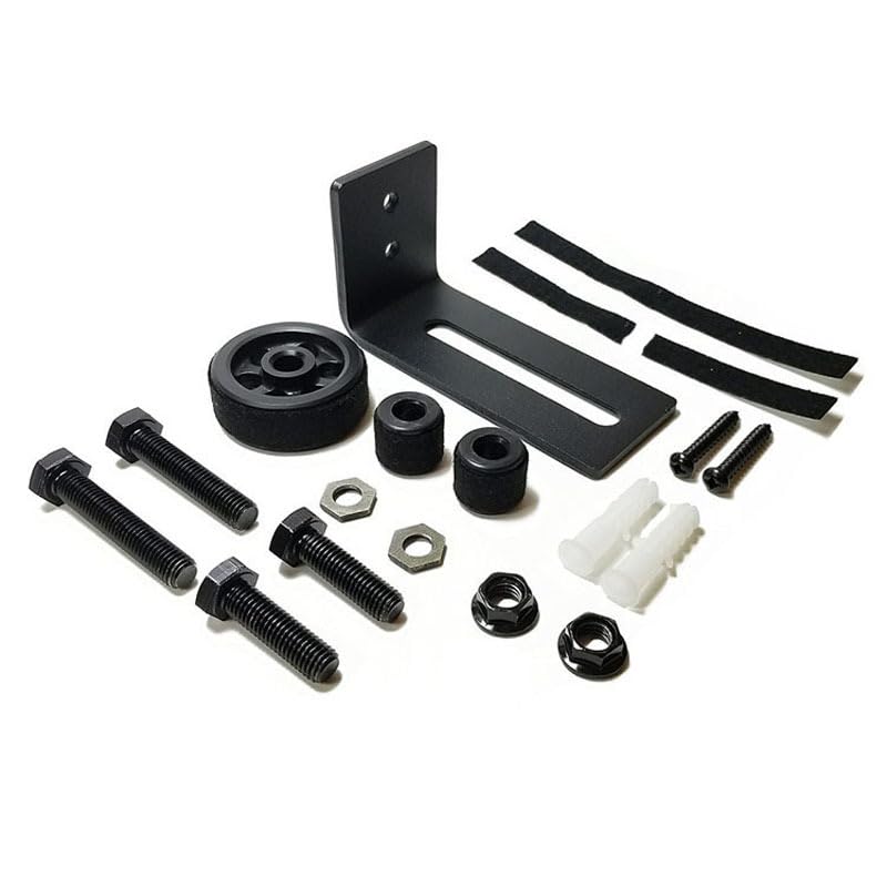 Sliding Barn Door Floor Guide, 8 Setup Options, Adjustable Stay Roller Guide, Black Wall