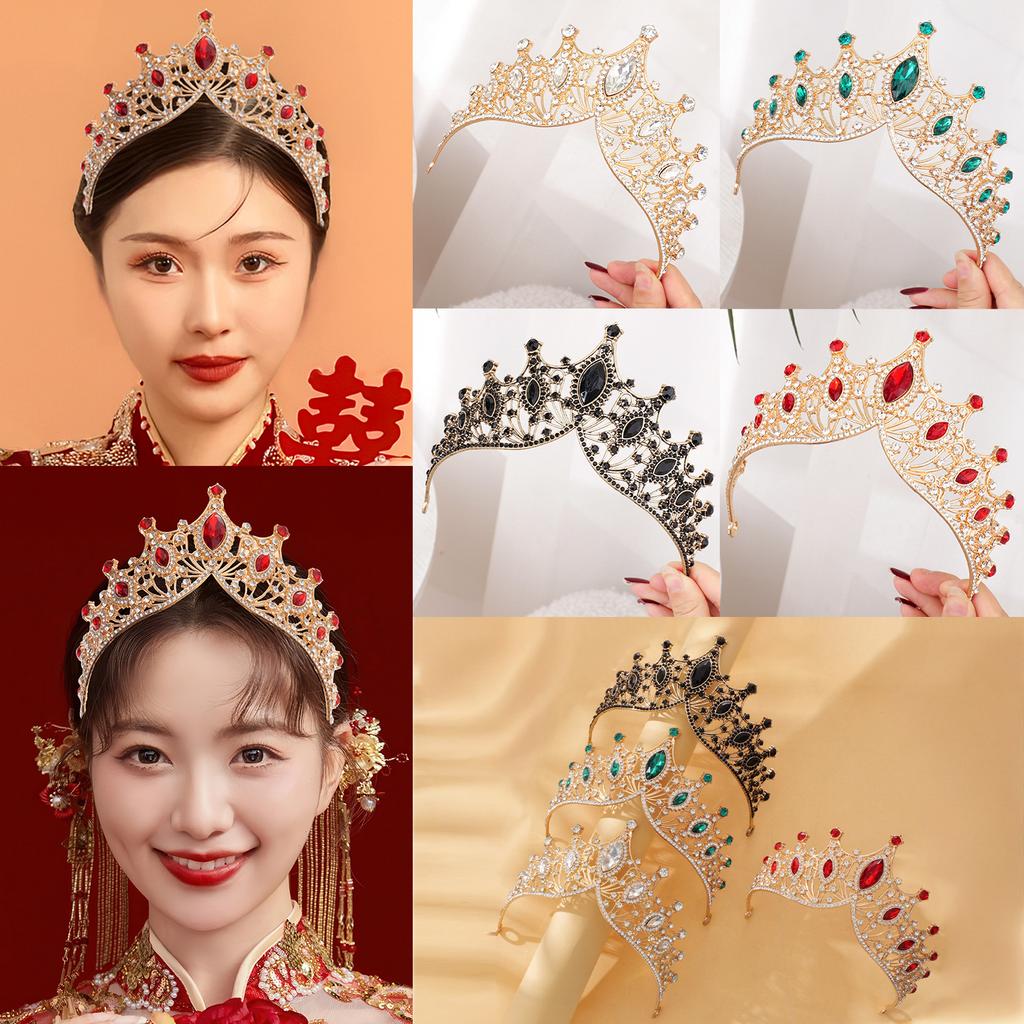 The Bride's Crown Headwear A Luxurious and Grand Baroque Alloy Crown Is A Party Princess Dress Accessory