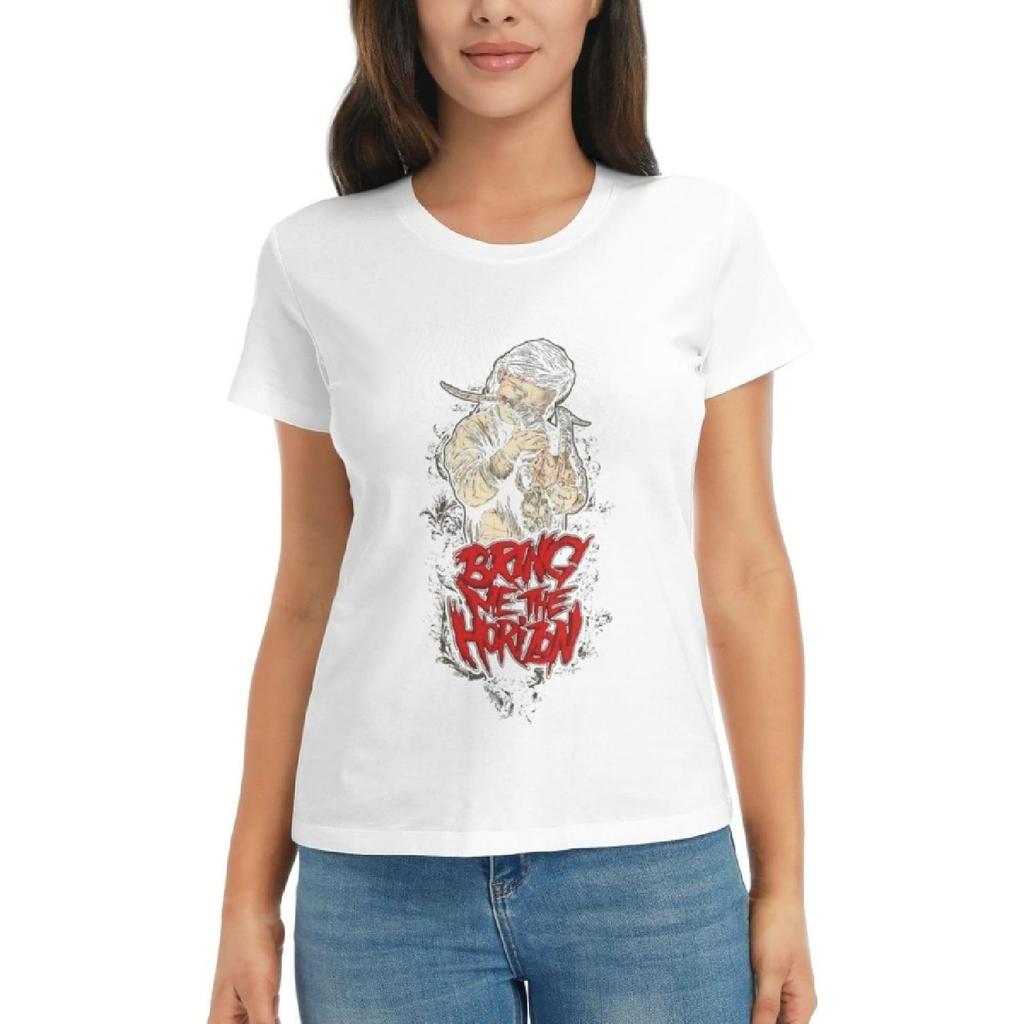 Agrination Women's T-Shirts Bring Me The Horizon T Shirt Summer Casual Short Crew Short Sleeve Tops Tee(1)