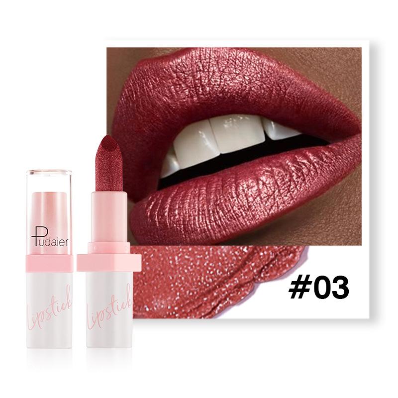 Lila Roter Lippenstift Glitzer Metallischer Lippenstift Hohe Pigmentierung Perlmutt Diamant Matt Lippenstift Nicht an Tasse haftend Langanhaltender Lippenlack Lipgloss