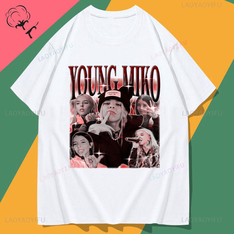 Young Miko Tshirt Women 100 Cotton Camisetas Baby Miko Hot Sale Popular Shirt Hip Hop Streetwear Harajuku Music Clothing