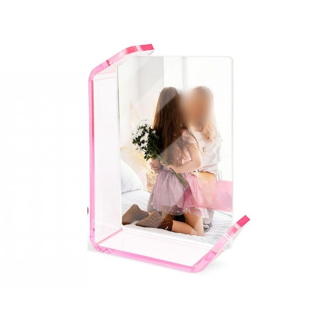Tabletop Stands Acrylic Photo Frame For Home Decor Multicolor L Shaped Design Double Orientation Vertical And Horizontal
