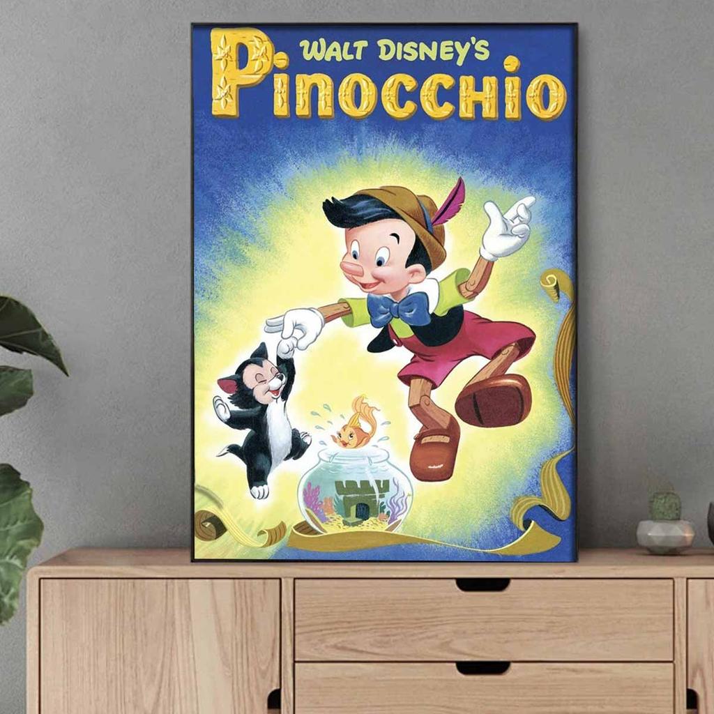 5D Diy Diamond Painting Pinocchio and The Little Black Cat Full Drill Rhinestones Mosaic Embroidery Handmade Products Home Decor Gift