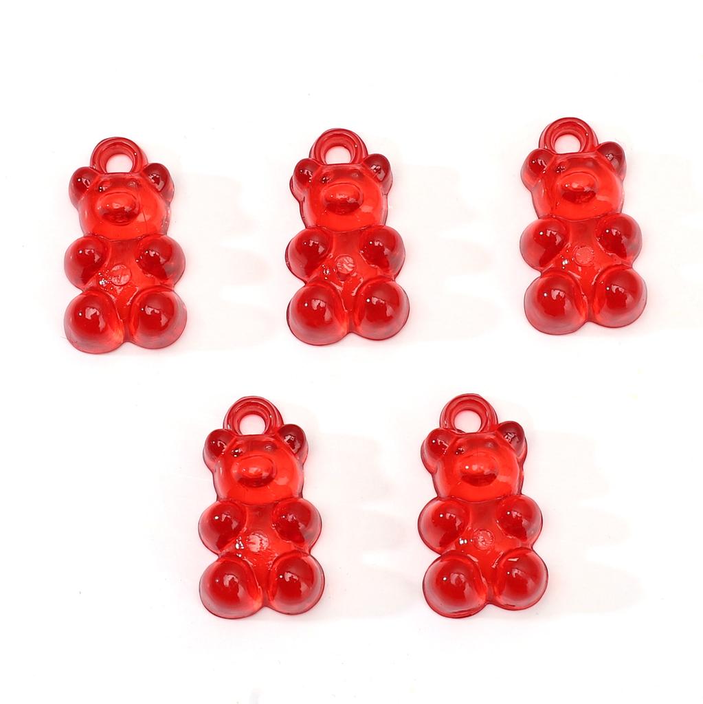 Niedliche Harz-Gummibär-Anhänger-Charms für Schmuckzubehör, DIY-Zubehör