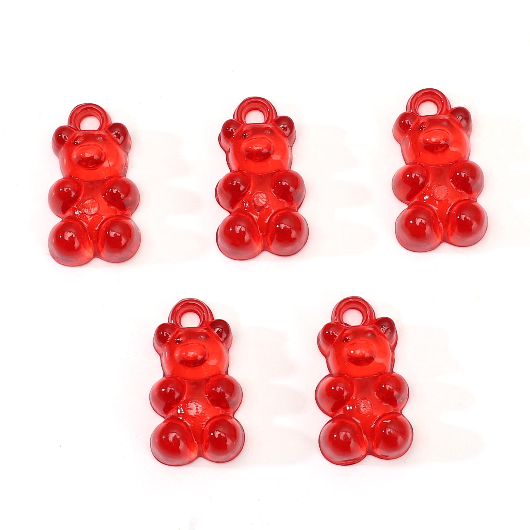 Симпатичные смолы Gummy Bear Подвески для ювелирных изделий DIY Аксессуары 08 красный