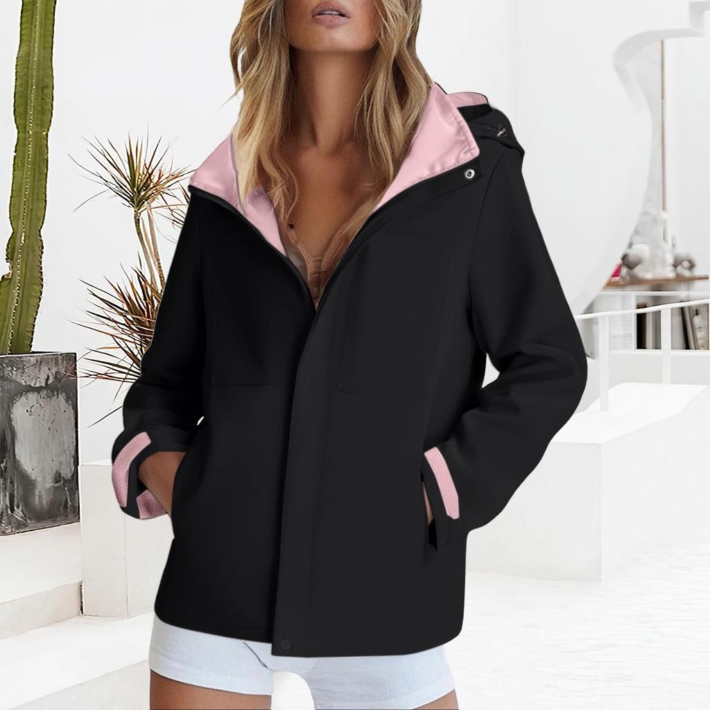 Women's Softshell Jacket Zip Up Adjustable Cuffs Windbreaker Waterproof Hooded Jacket Outdoor Hiking Outfits