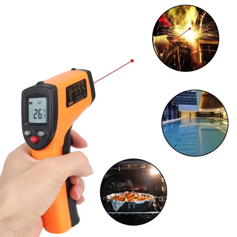 Infrared Thermometer With Laser Positioning Over Temp Alarm For Industrial Cooking Auto Temp Test