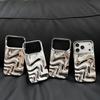 Premium Electroplated Silver Ripple Pattern Case for iPhone 14 Pro Max / 15 / 16 / 17 Pro