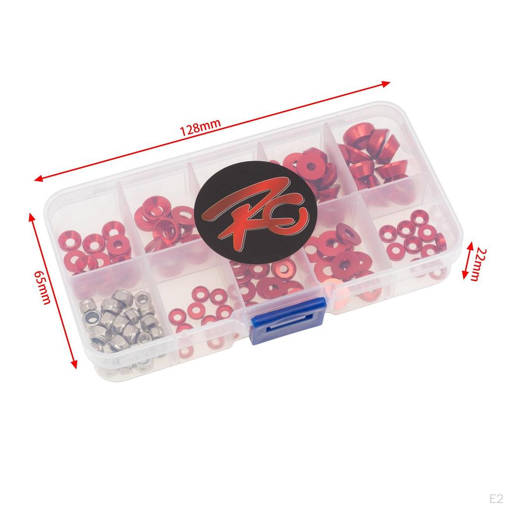 125 Pieces Washers Gasket Round Head Universal Colorful CNC Aluminum Alloy Countersunk with