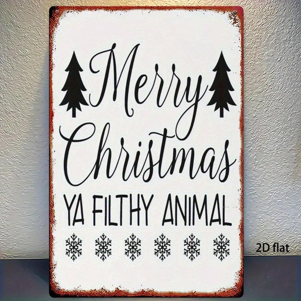 Vintage Merry Christmas Metal Sign 8x12 Inch Retro Tin Wall Decor for Home Bar Cafe 20x30cm