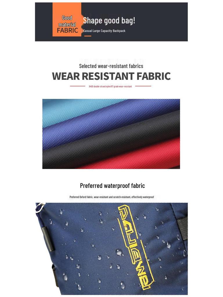 Waterproof 840D Nylon Hiking Backpack - Large Capacity, Multi-Functional, for Outdoor and Mountaineering Activities.