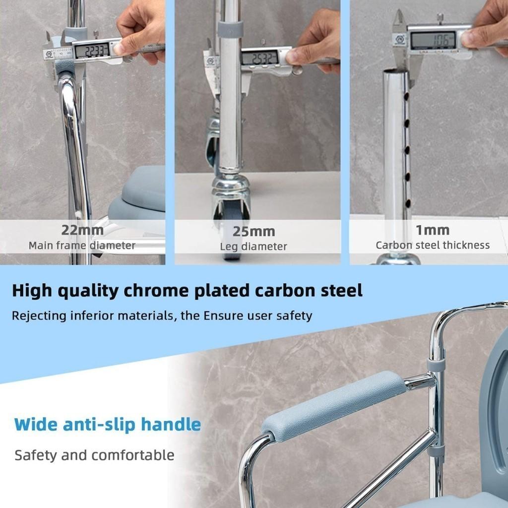 Sedia comoda regolabile in altezza Toilet Medica Adulto Sedia vasca da bagno rimovibile Sedia WC pieghevole per maternità