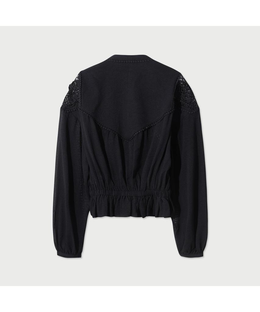 IROWOMEN Rixi Lace Peasant Blouse - Black