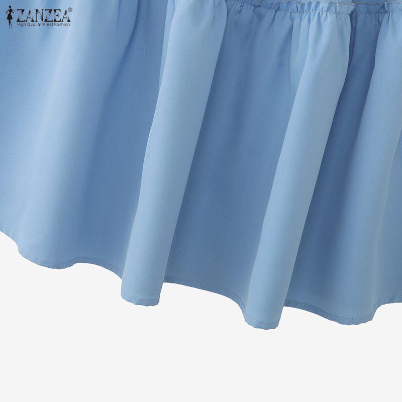 ZANZEA Women Casual Elastic Waist Solid Color Loose Long Skirts