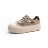 Summer New Breathable Leather Hollow Women's Shoes Soft Sole Versatile Single Shoes Casual Style Retro Board Shoes Women