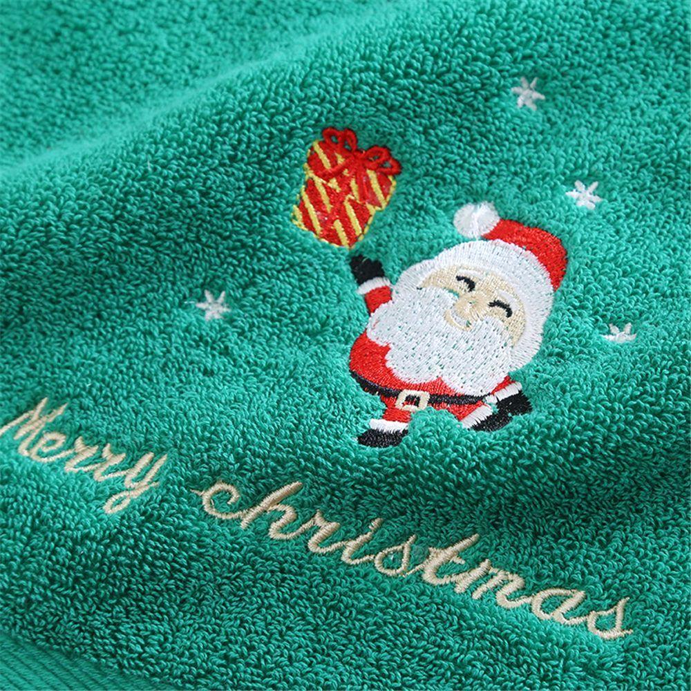 Bathroom Absorbent Coral Fleece Soft Towel Set Bath Towel Christmas Tree Embroidery Face Towels Santa Embroidery