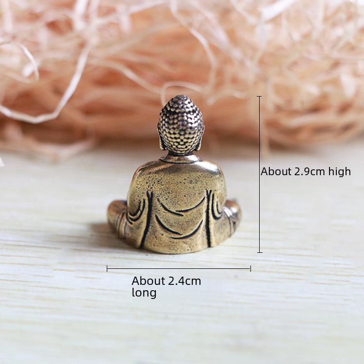 Mini Brass Sakyamuni Buddha Statue - Car Ornament & Desktop Decoration, Chinese Gift