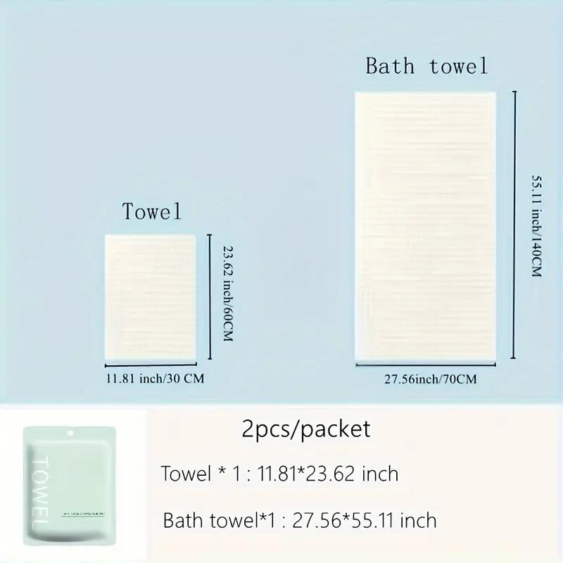 Disposable Cotton Bath Towels Bulk Pack, Extra Thick Travel Towels with Individual Wrapping for Hotel Gym & Camping - 30x60cm To 70x140cm