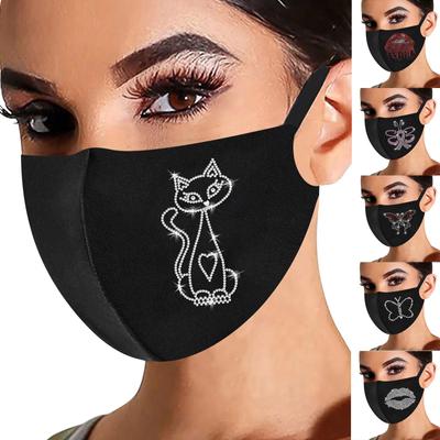 Adult Windproof Protective Shining Soft Hot Drilling Bling Rhinestone Face Mask