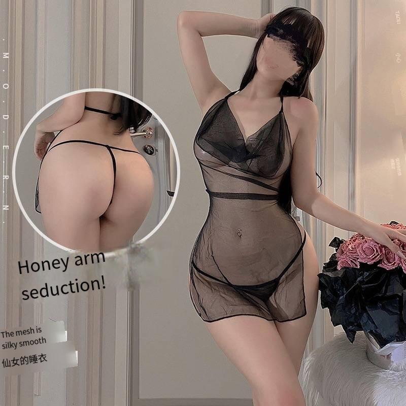 Sex Transparente Dessous Erotische Dessous für Frauen Heiß Schleife Offen Sexy Kostüm Offener Schritt Sex Unterwäsche Fetisch Porno Outfit Kleid