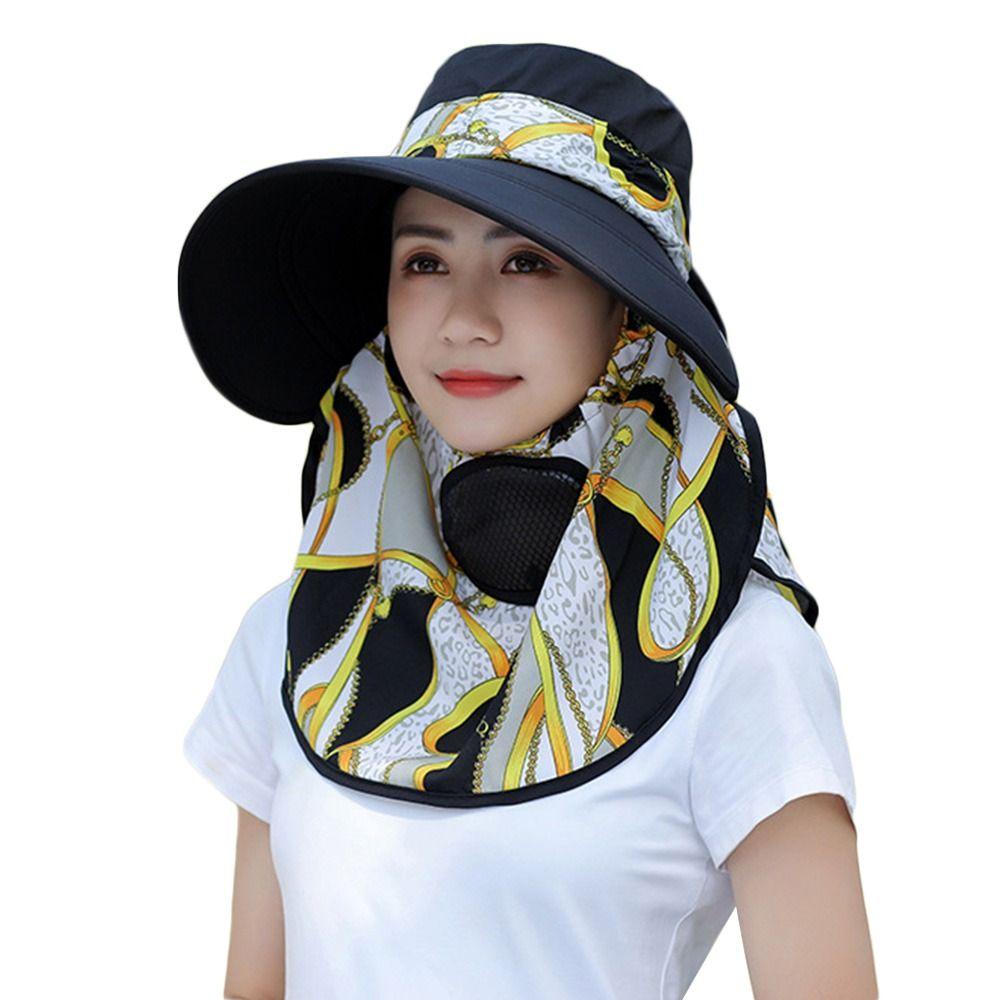 Neck Face Wide Brim Breathable Sun Cap Work Shade Hat Fisherman Cap Sunshade Bucket Hat