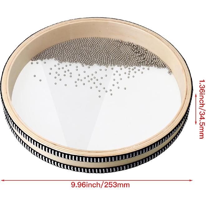 Yibuy Wave Bead Ocean Drum Musical Instrument Percussion Sea Sound Drum Instrument 10 Inch Natural Color