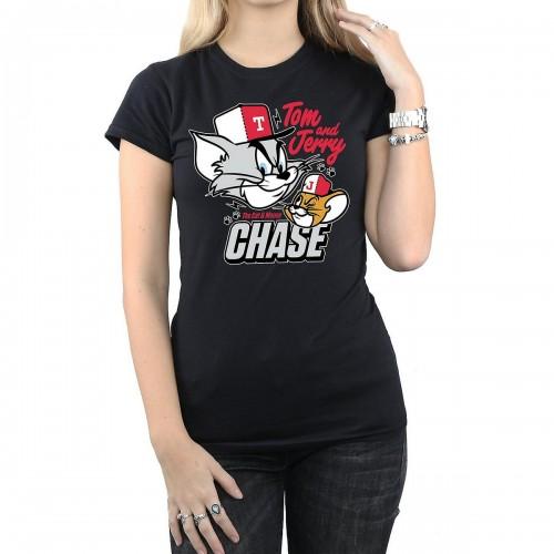 

Tom and Jerry Womens/Ladies Cat & Mouse Chase Cotton T-Shirt XXL білий