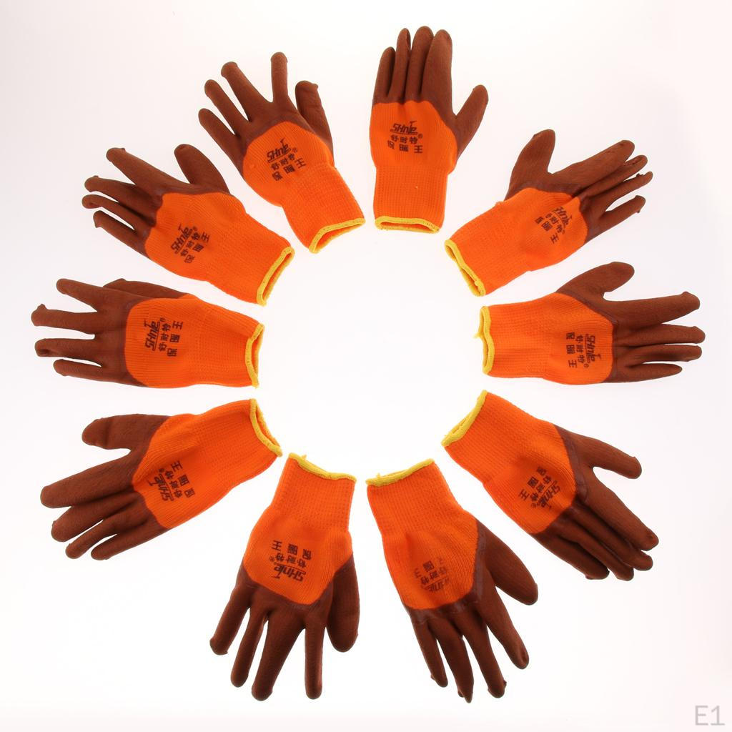 5 Pair Latex Foam Coated Gloves, Wearproof Non-slip Safety Protective Gloves