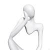 Abstract Thinker Carved , White Large Modern Artwork Elegant Artistic Figurine Statue Crafts for