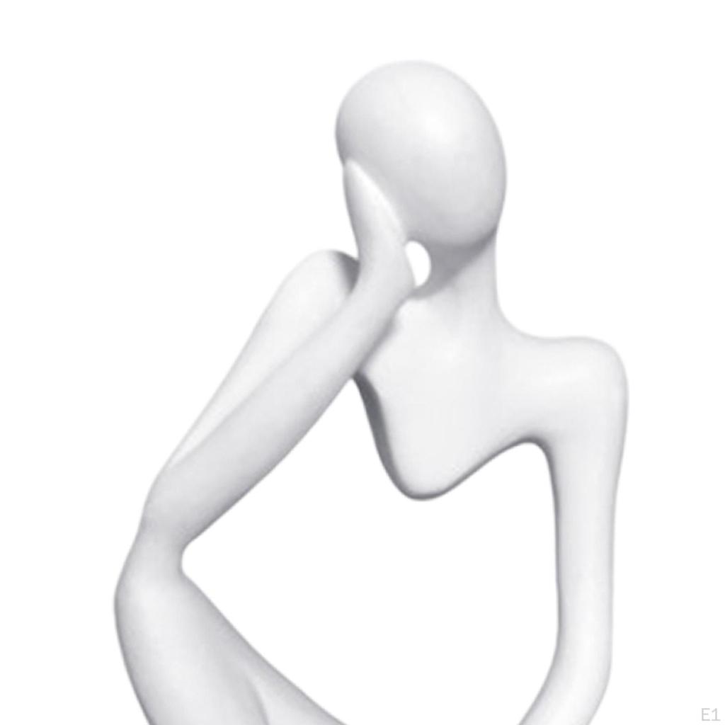 Abstract Thinker Carved , White Large Modern Artwork Elegant Artistic Figurine Statue Crafts for