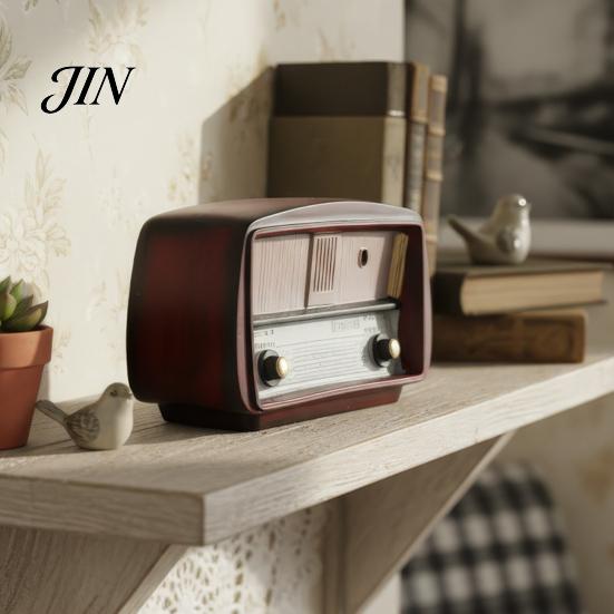 Cafe Vintage Decoration Item Radio Model Desk Ornament, Retro Home Toy, Lightweight Ornament Distressed Finish for Living Room Office Decor