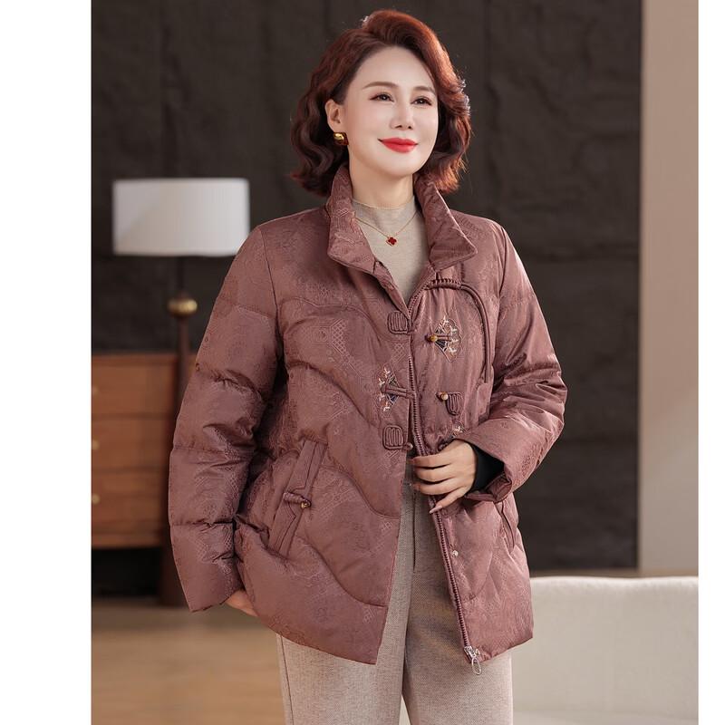 YUZHAOLIN Women's Floral Stand-Collar Down Jacket