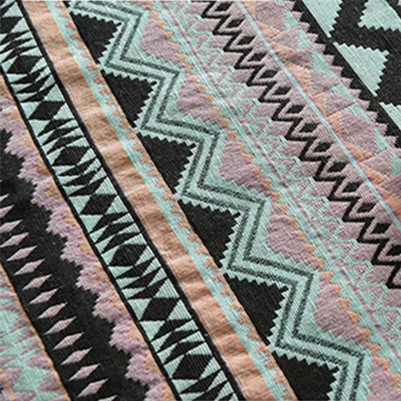 BILU Thicken Yarn Woven Polyester Cotton Linen Ethnic Jacquard Fabric for Home Textile