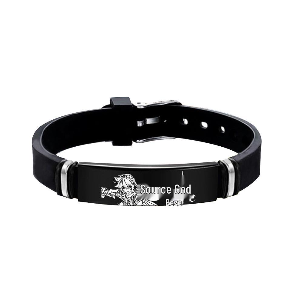 Genshin Impact Kamisato Ayaka Stainless Steel & Walnut Bracelet