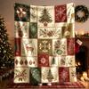 1 Stück Vintage Weihnachts-Flanell-Decke - Große Größe, Weich, Leicht und Warm, Geeignet für Alle Jahreszeiten - Perfekt für Bett, Sofa, Büro, Camping,