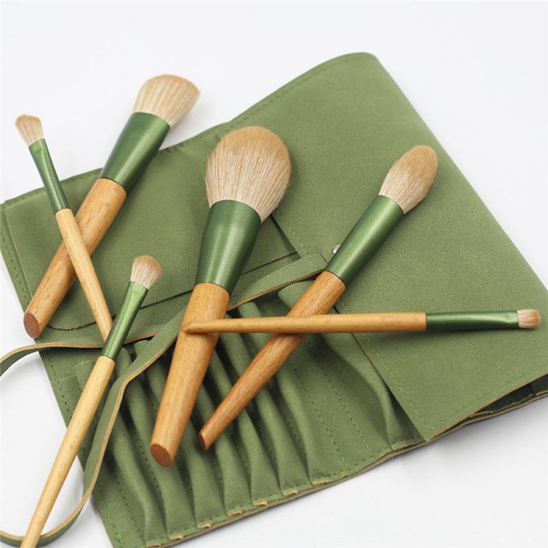 AEE4-10 Pieces Full Makeup Brushes Loose Powder Brush Foundation Brush Nose Shadow Brush Soft Fiber Hair