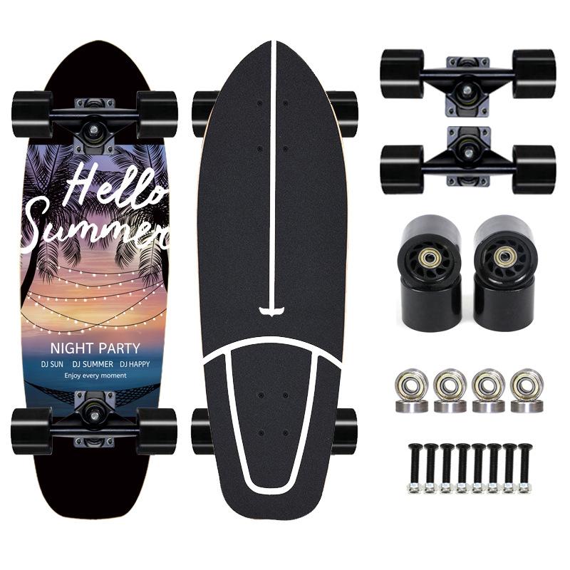 Thailand Maple Big Fish Board Single Upturned Skateboard Walking Board Land Surfboard Brush Street Board Four